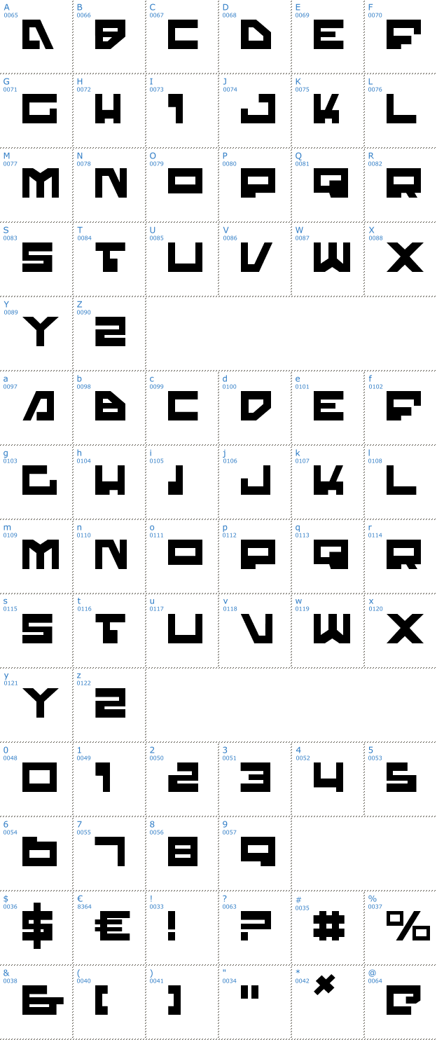 Schriftzeichen Trajia Font
