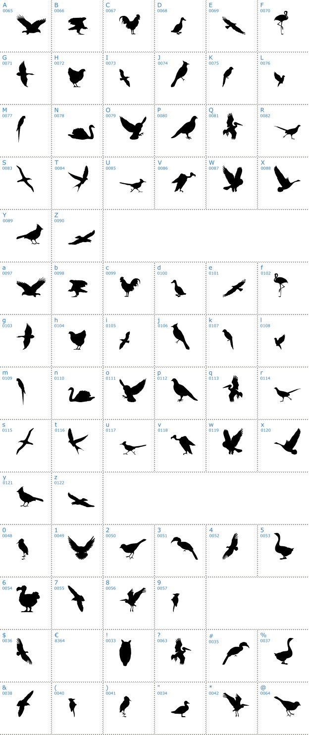 Schriftzeichen Birds of a Feather Font