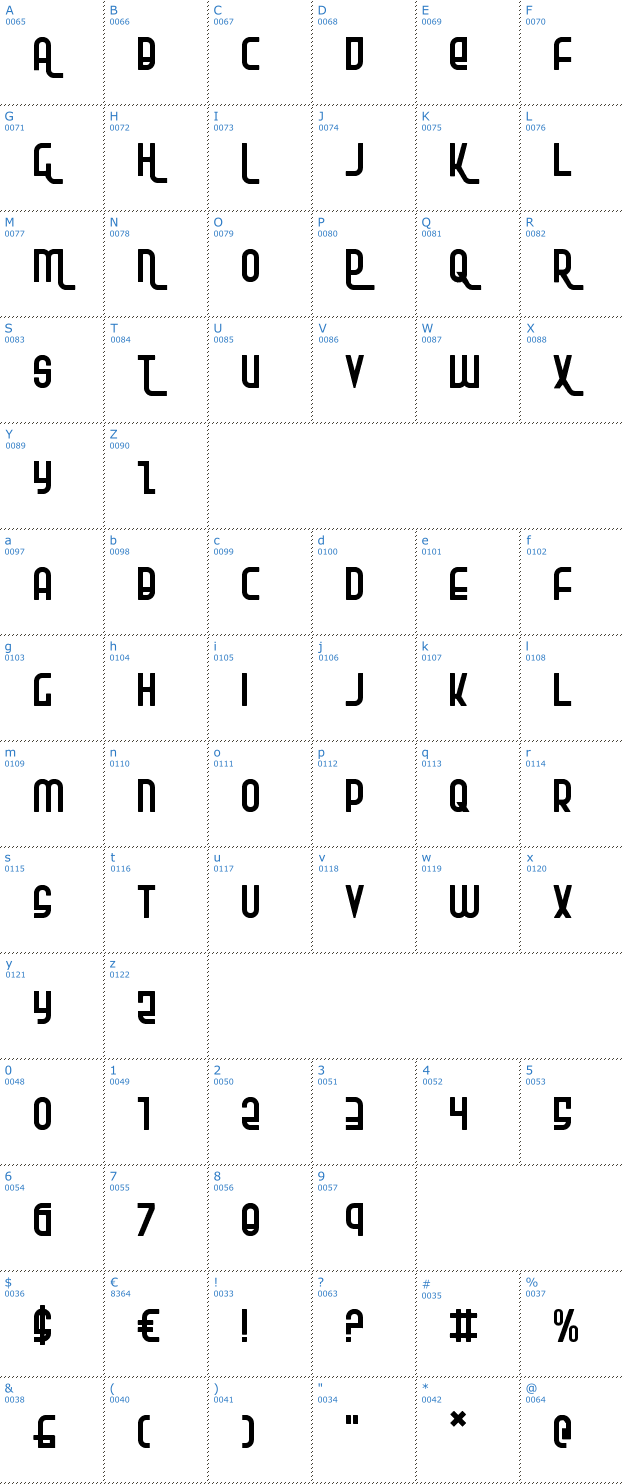 Schriftzeichen Ro'Ki'Kier Font
