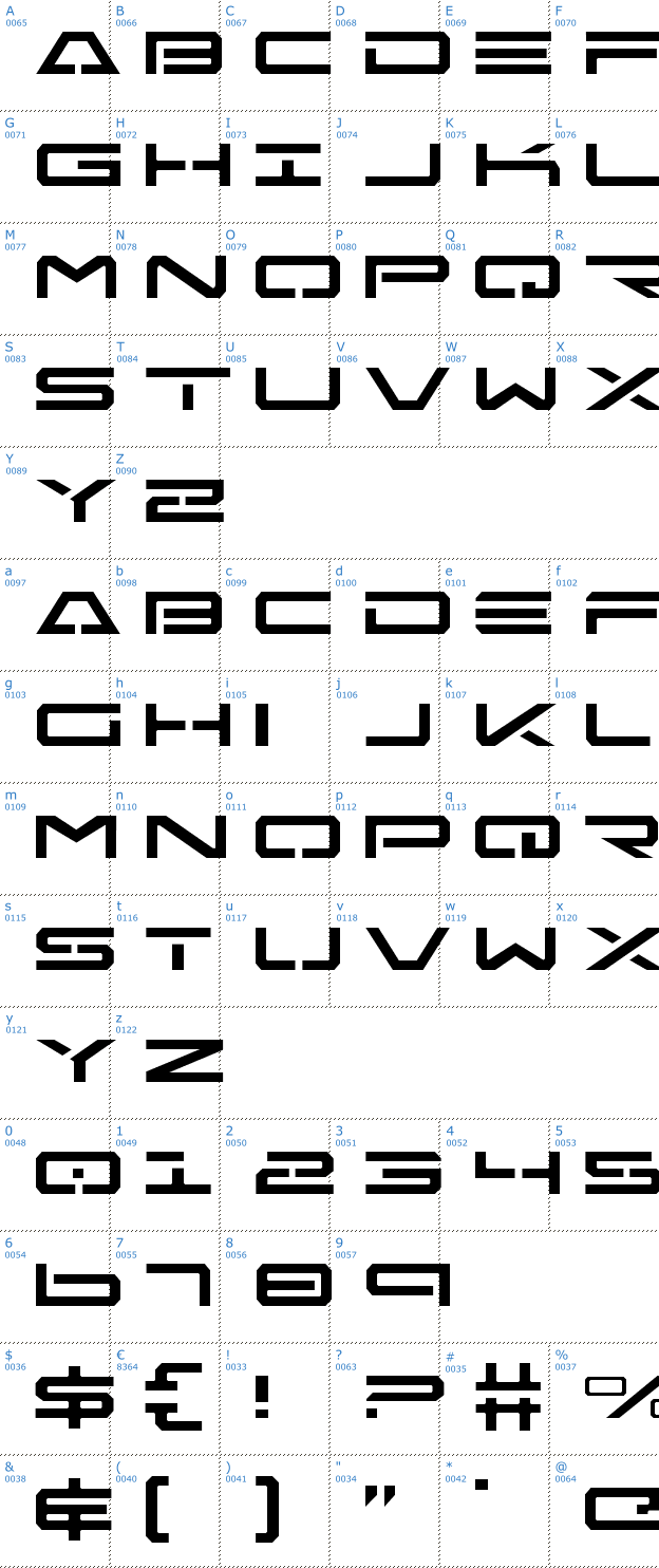 Schriftzeichen Free Agent Font