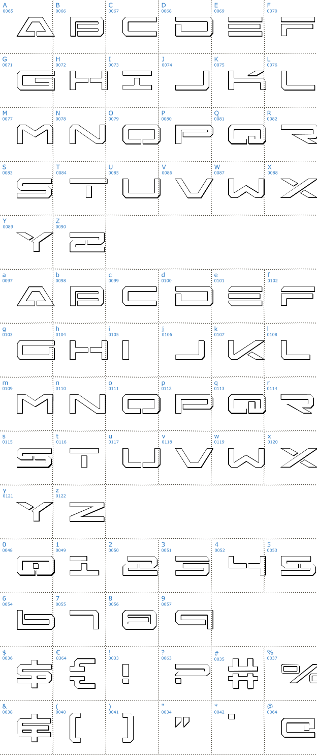 Schriftzeichen Free Agent 3D Font