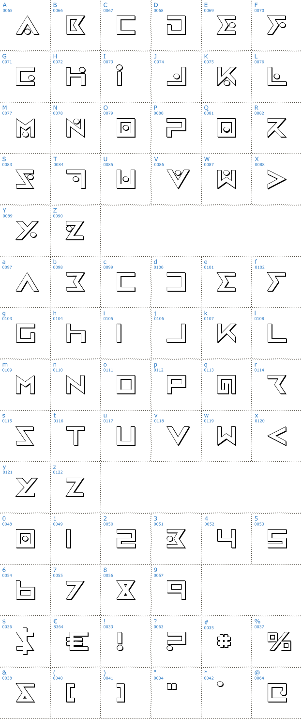 Schriftzeichen Iron Cobra 3D Font