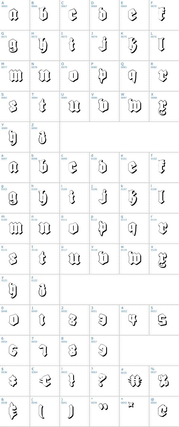 Schriftzeichen Biergrten Shadow Font