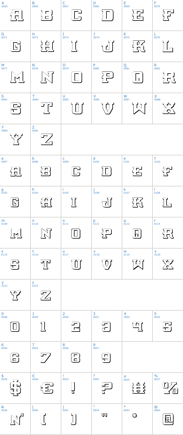 Schriftzeichen Interceptor Shadow Font