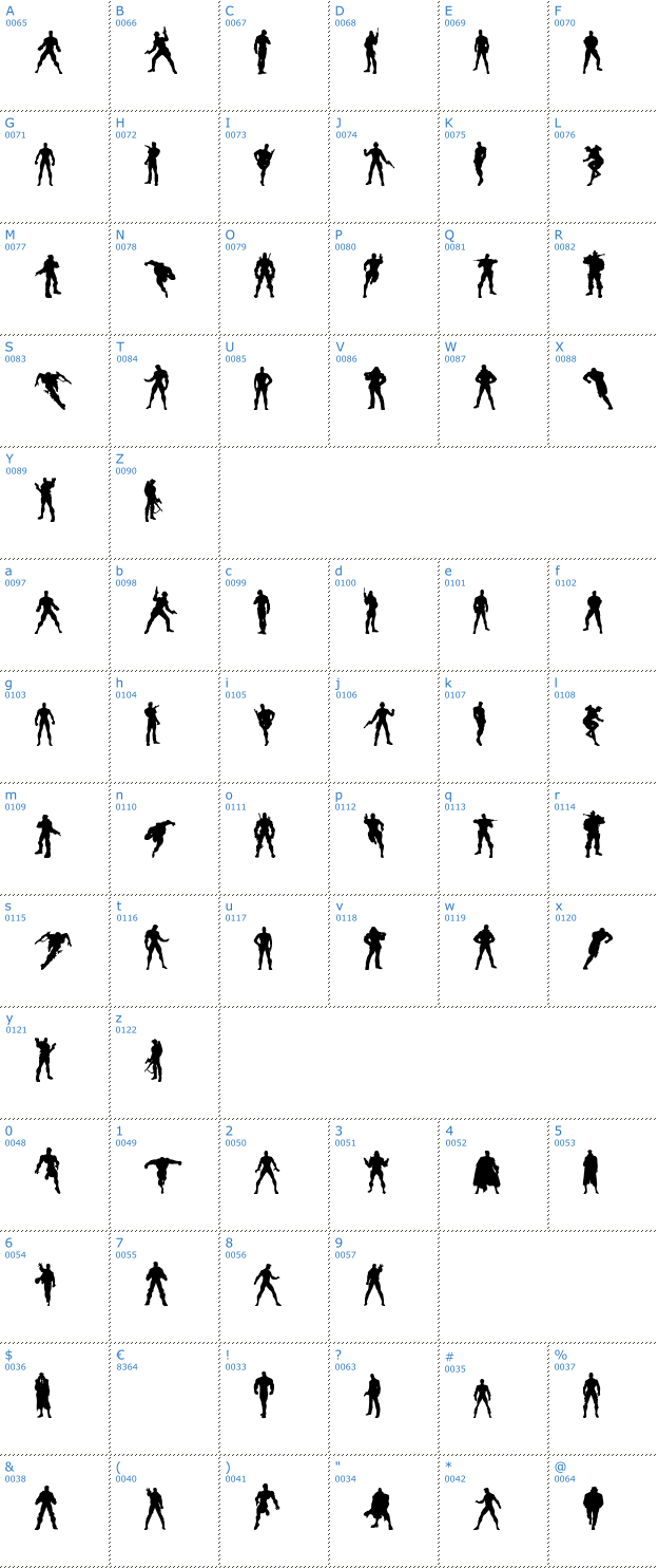 Schriftzeichen Action Men Font