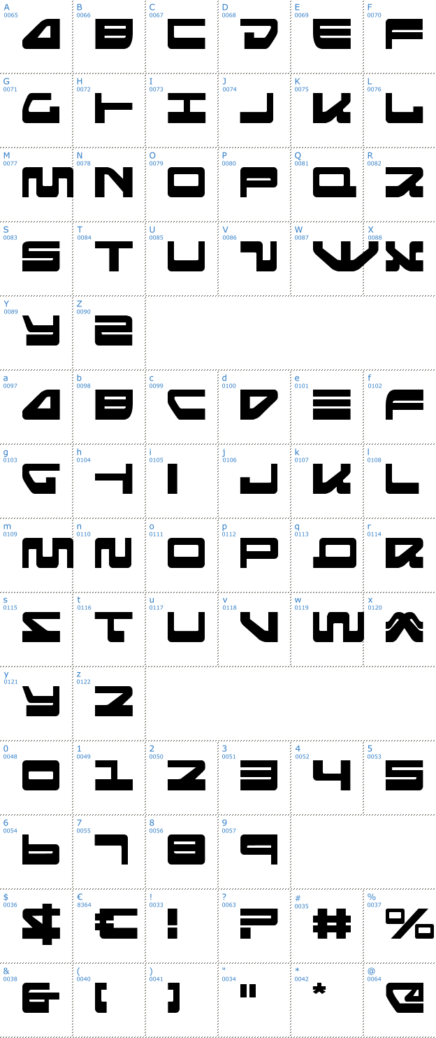 Schriftzeichen Searider Falcon Font