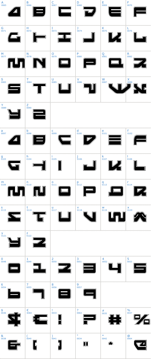 Schriftzeichen Searider Falcon Pro Font