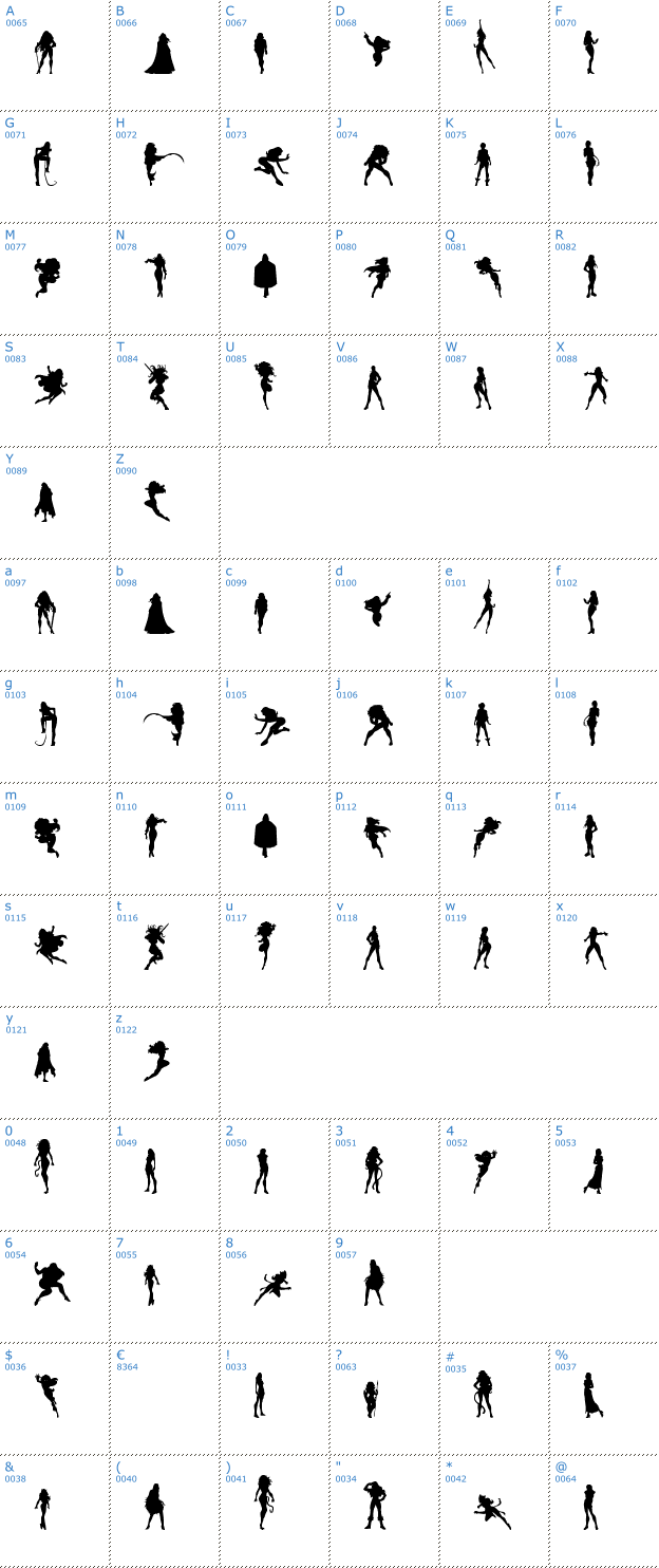 Schriftzeichen Action Women Font