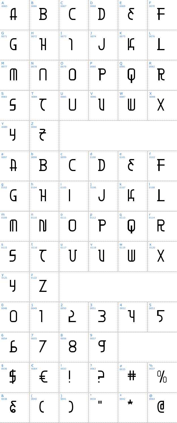 Schriftzeichen Moon Dart Font