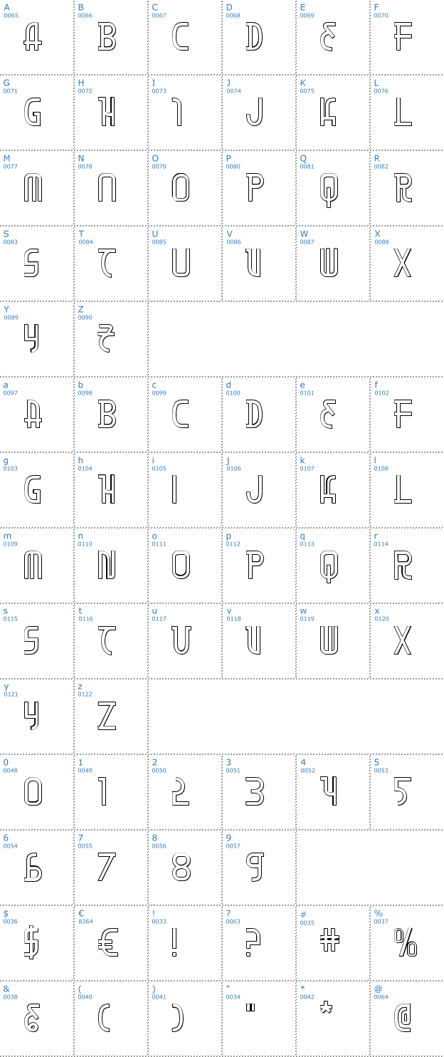 Schriftzeichen Moon Dart 3D Font