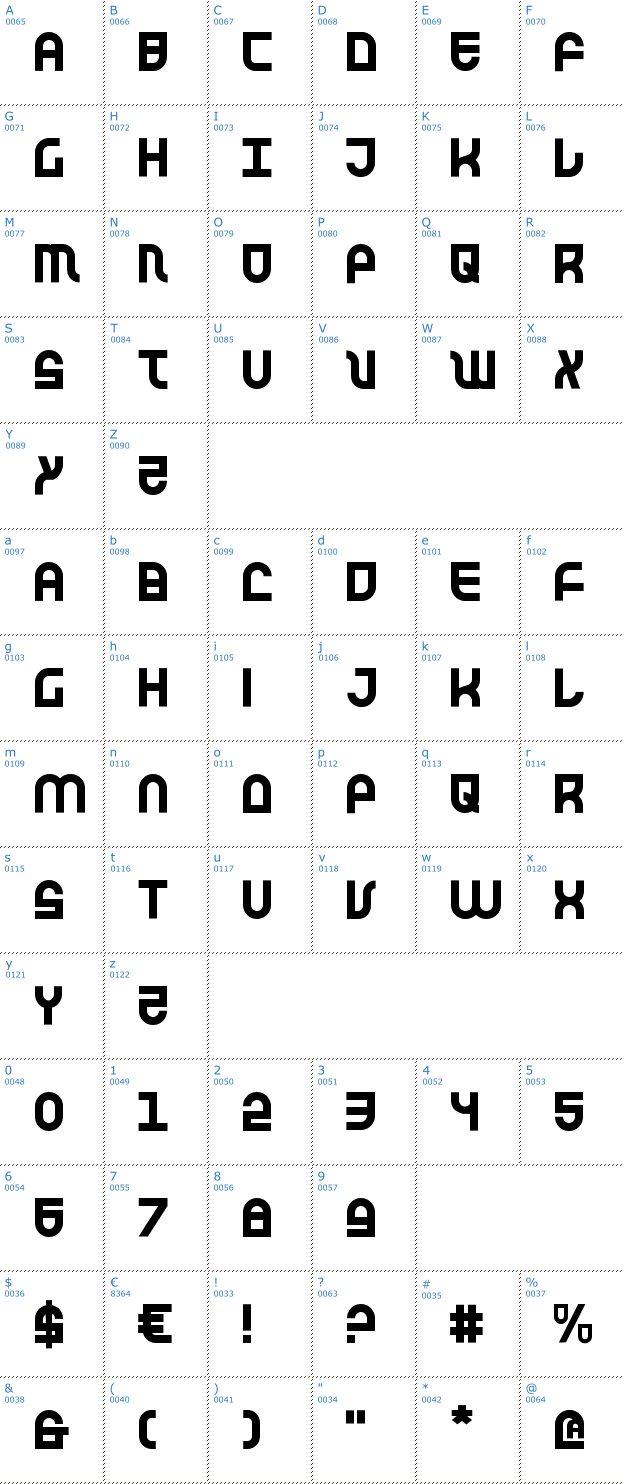 Schriftzeichen Trek Trooper Font