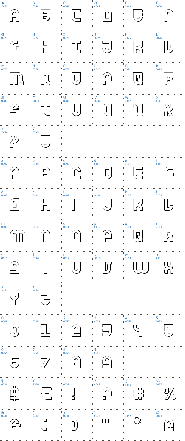 Schriftzeichen Trek Trooper 3D Font