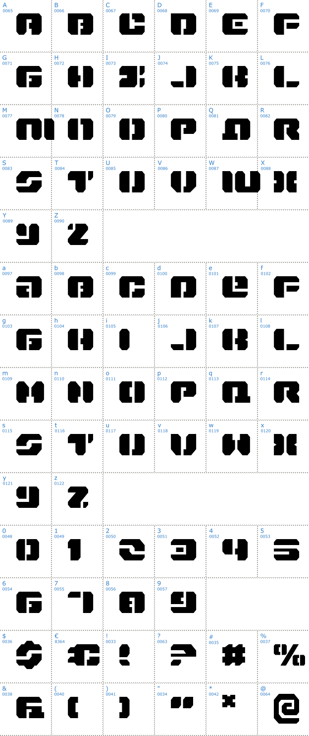 Schriftzeichen Dan Stargate Font