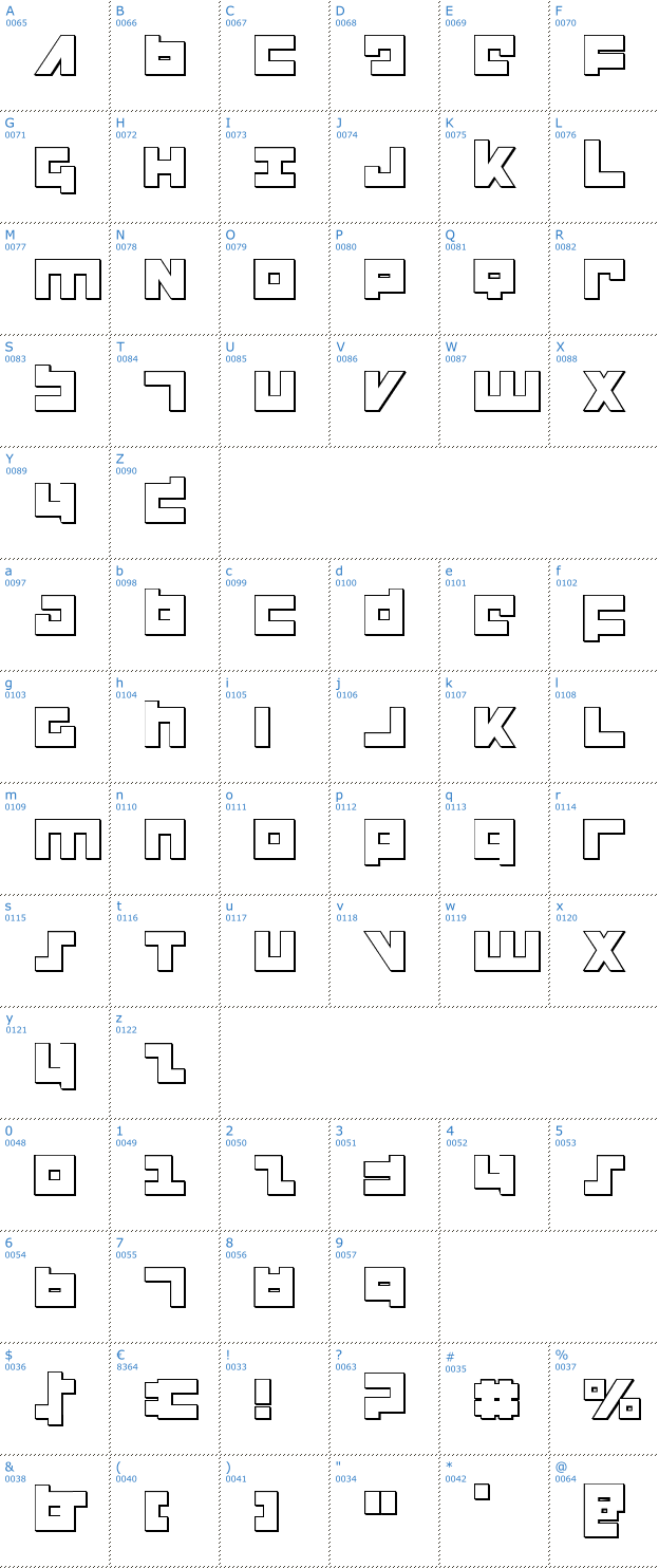 Schriftzeichen Flight Corps 3D Font