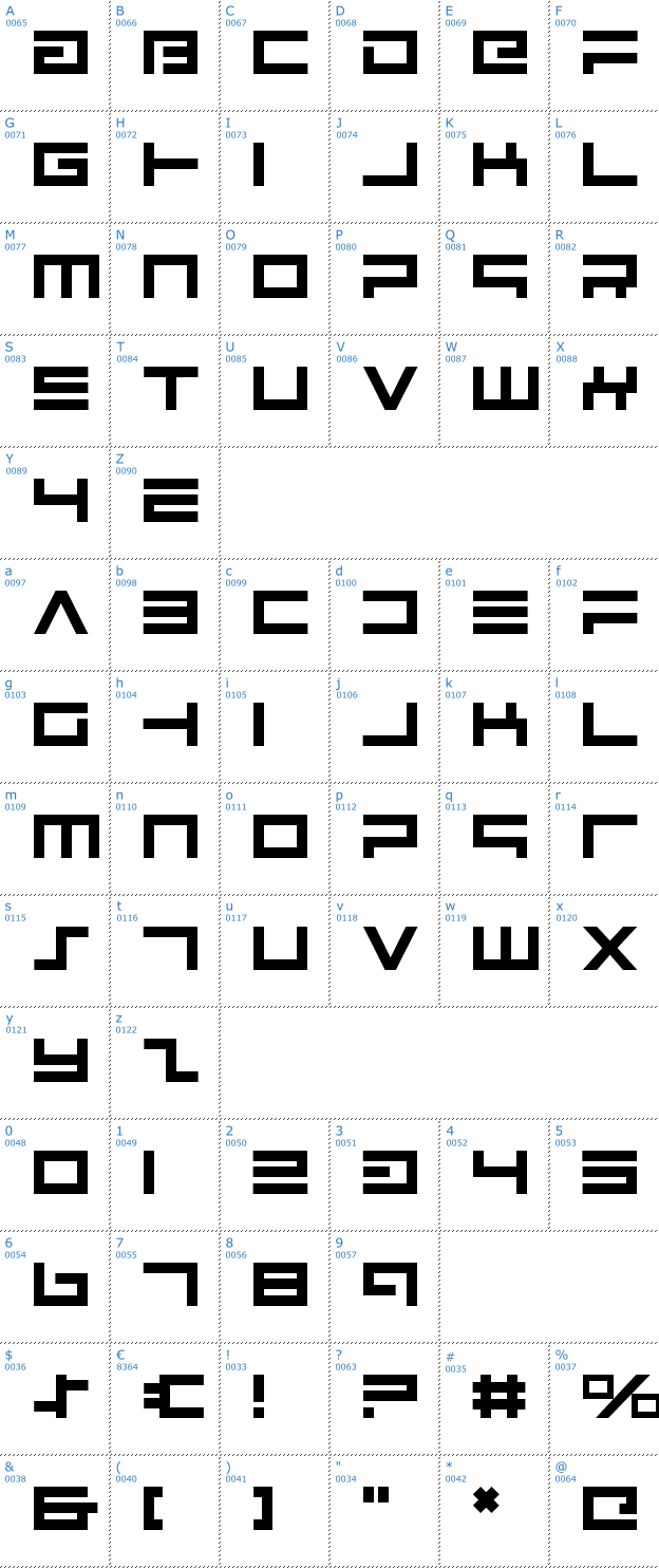 Schriftzeichen Avenger Font