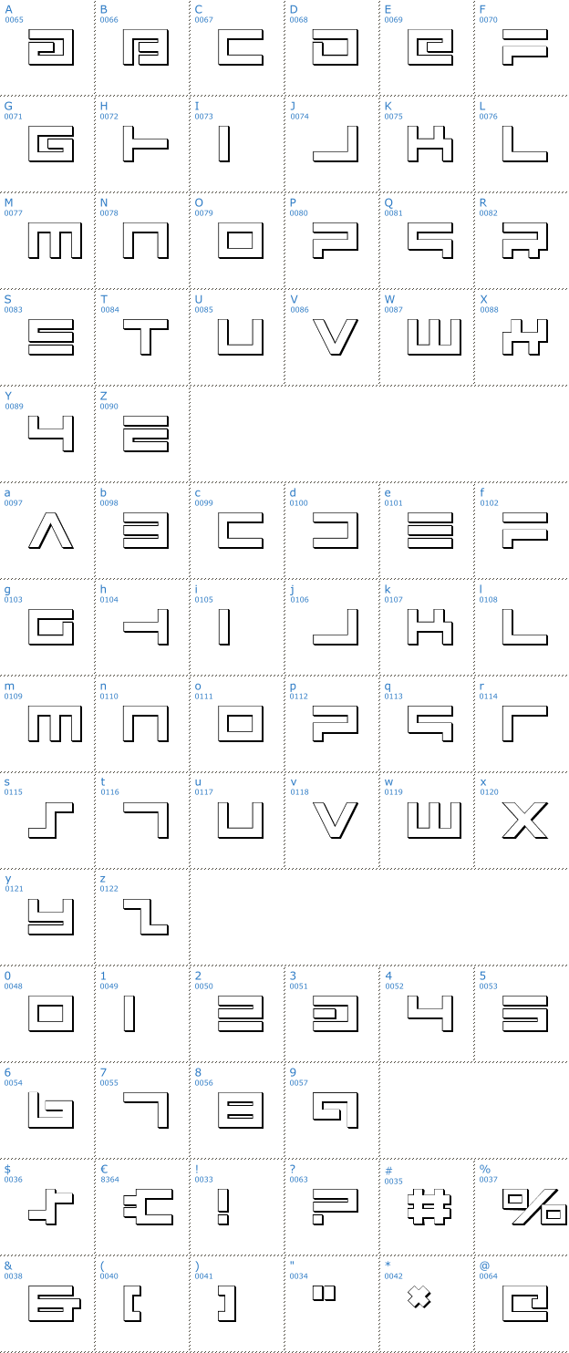 Schriftzeichen Avenger Shadow Font