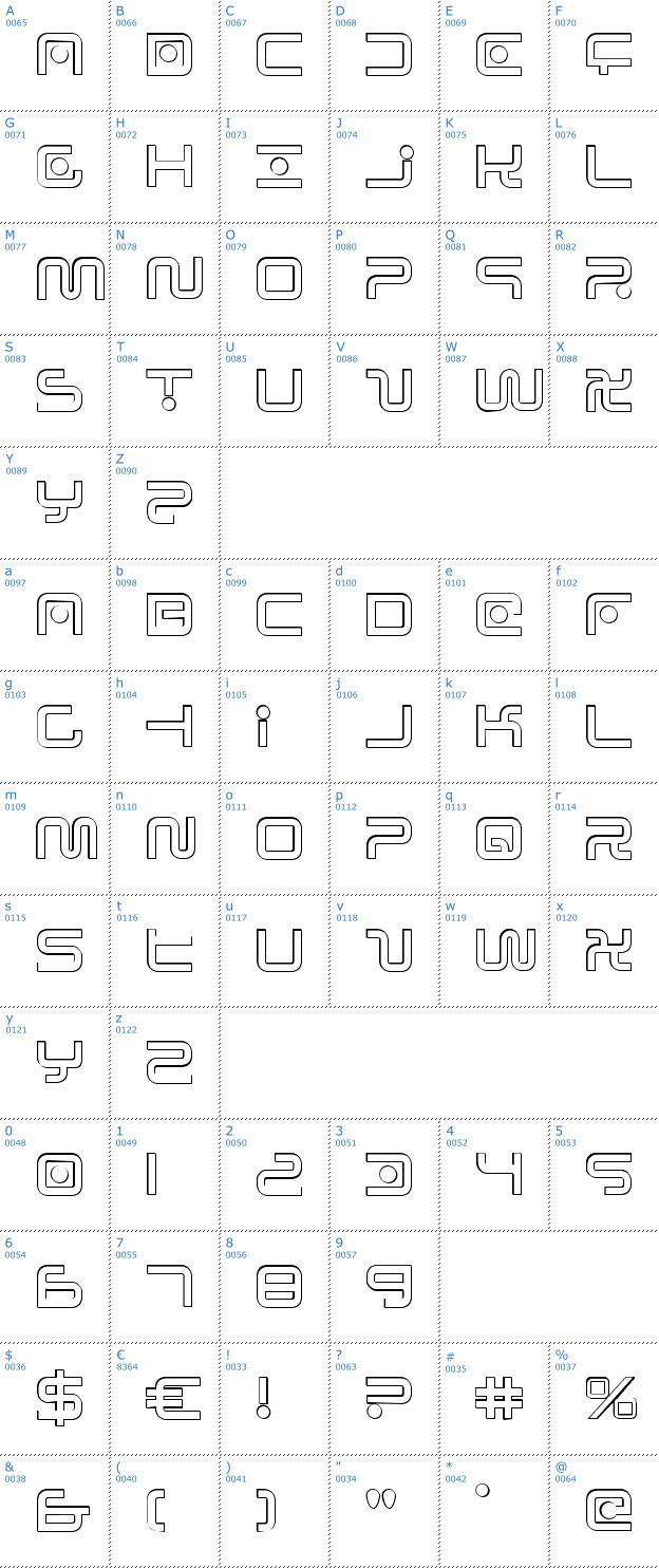 Schriftzeichen Sagan Outline Font