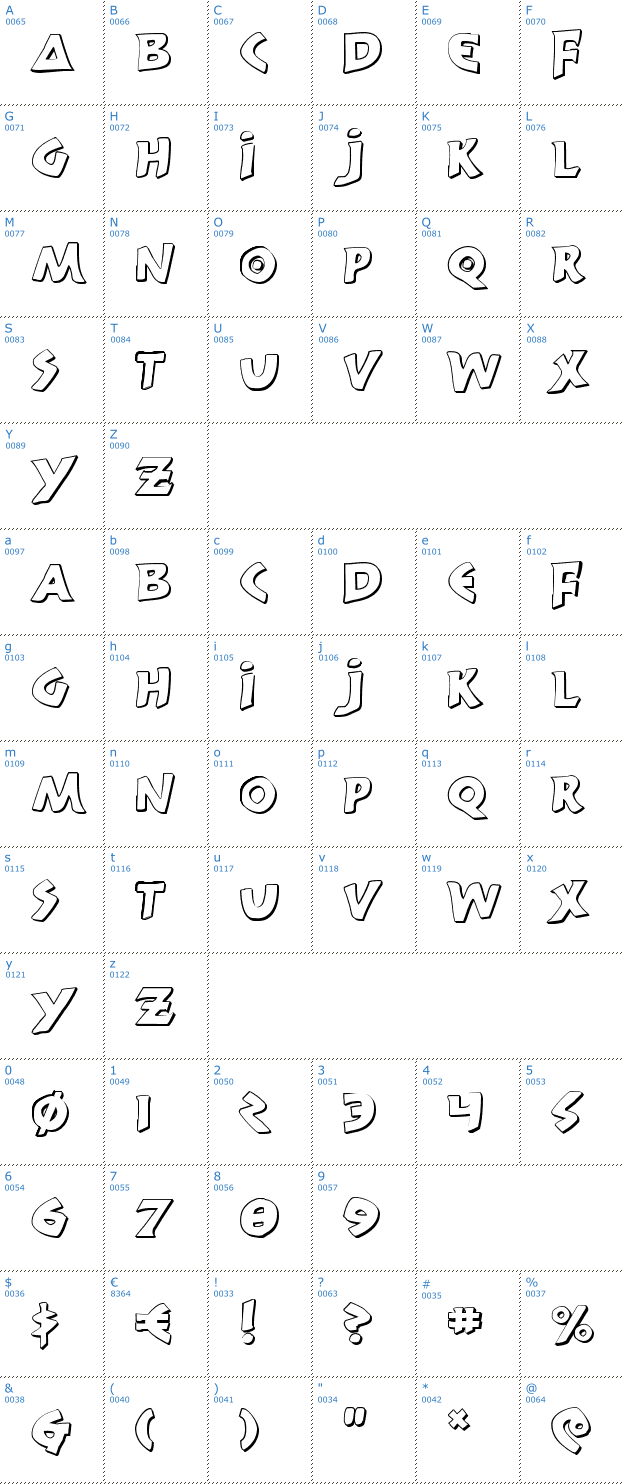 Schriftzeichen 300 Trojans Shadow Font