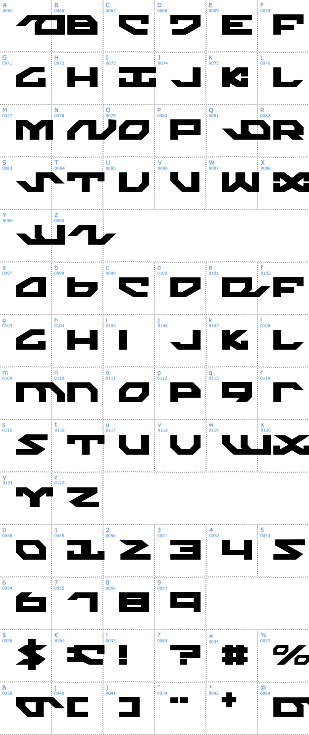 Schriftzeichen Nightrunner Font