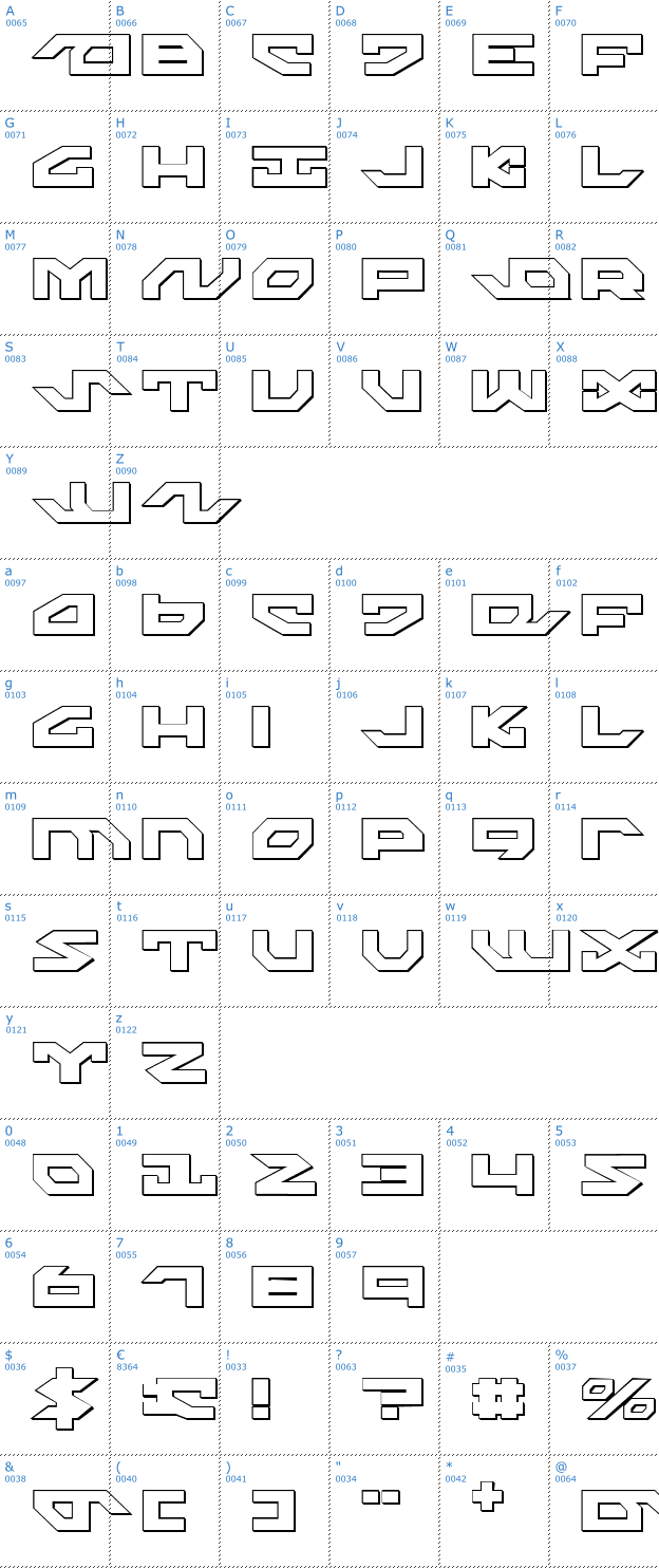 Schriftzeichen Nightrunner Shadow Font