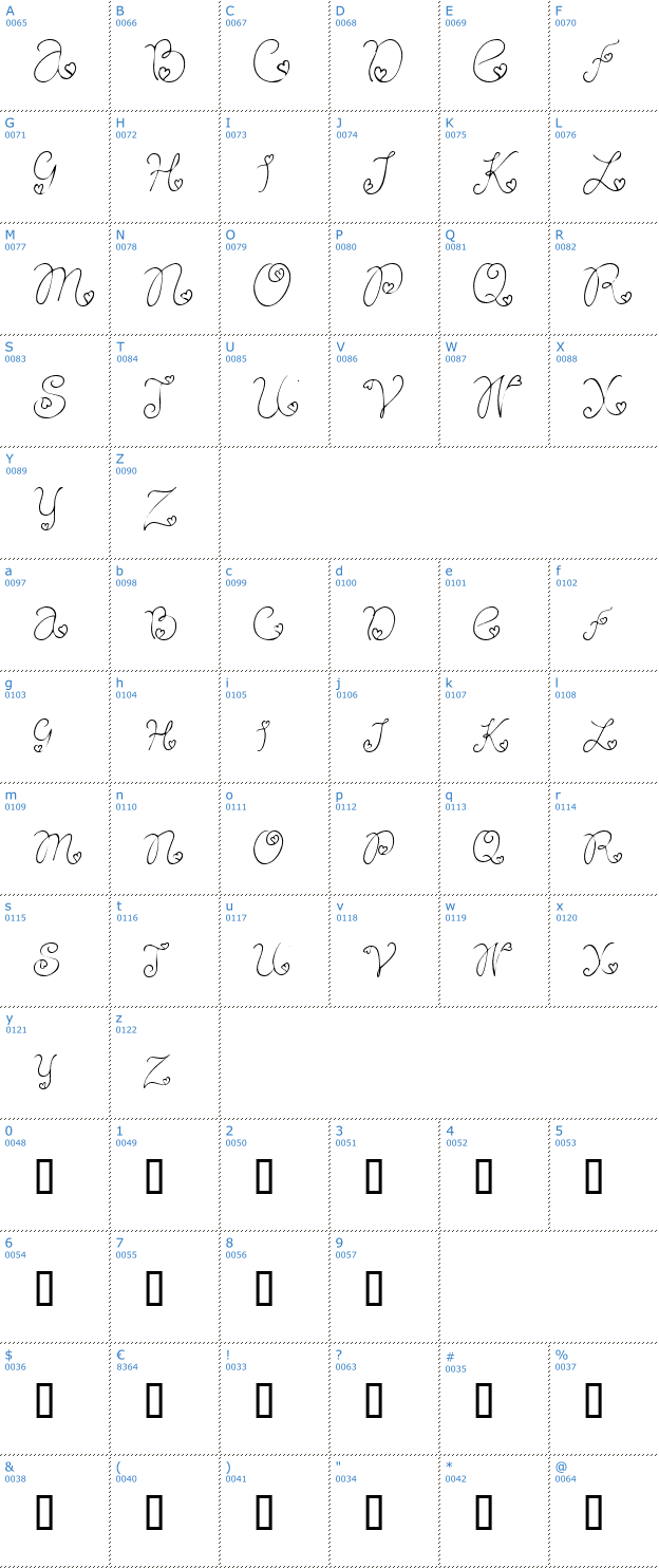 Schriftzeichen Craftopia Love Font