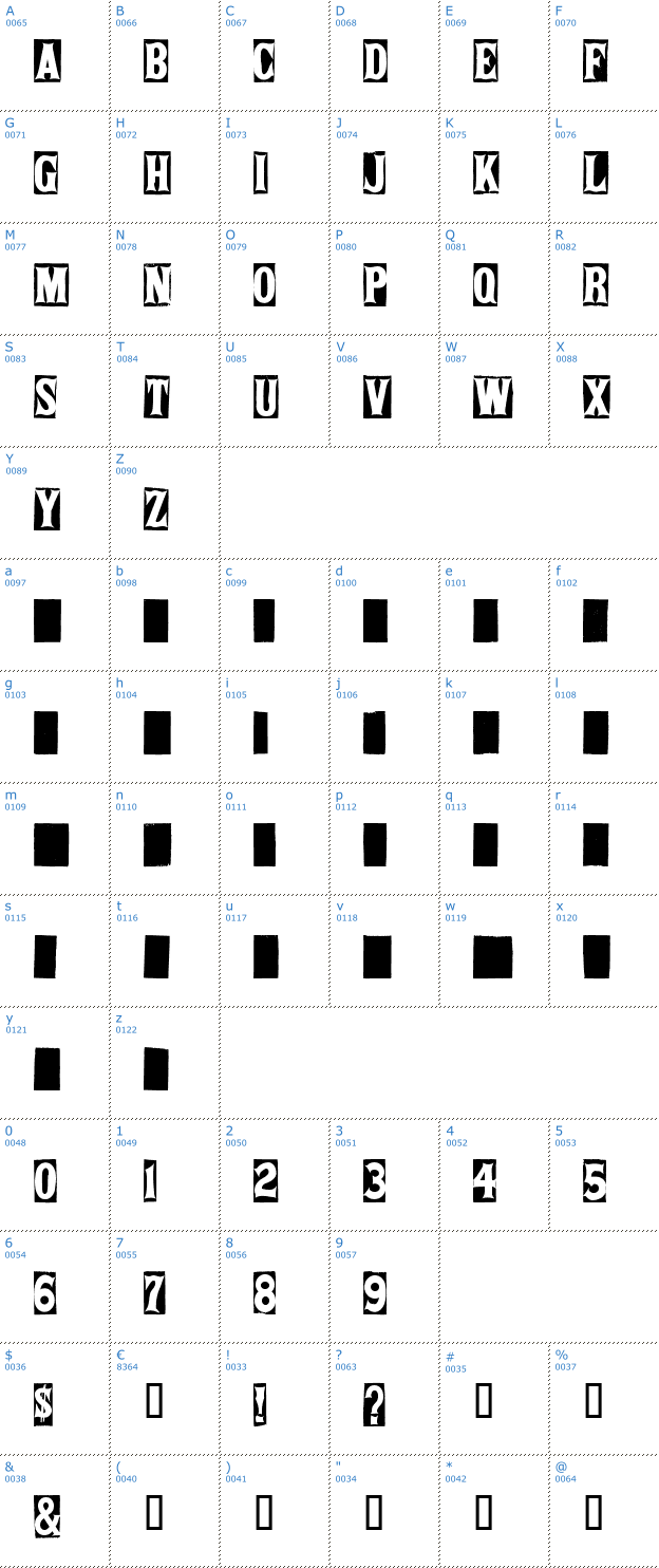 Schriftzeichen Springfield Tablets Font