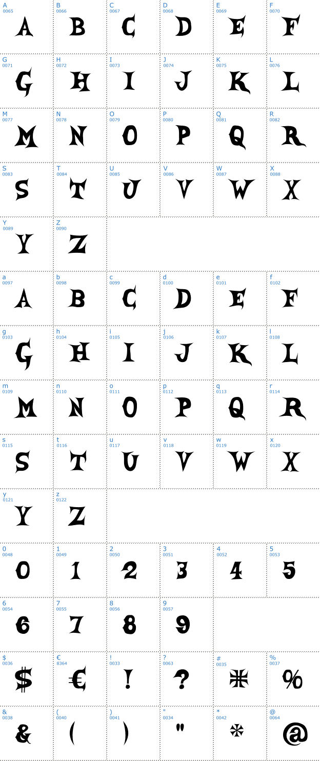 Schriftzeichen She Creature Font