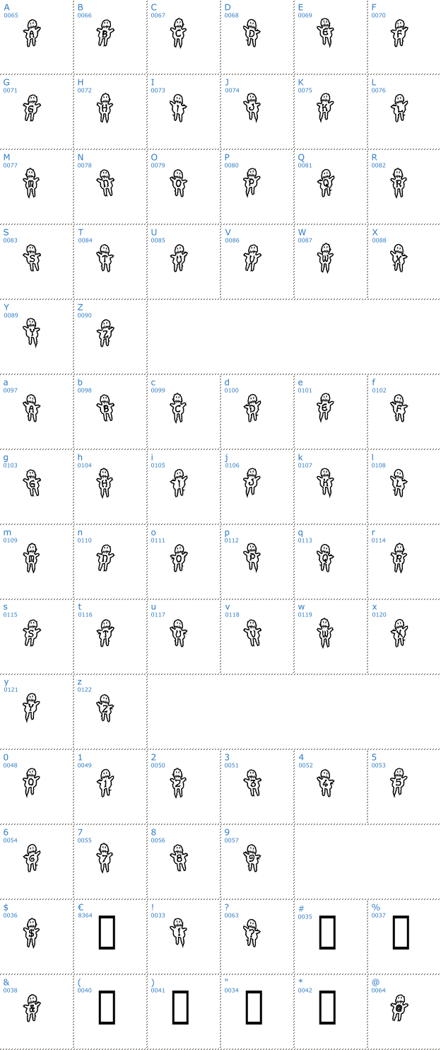 Schriftzeichen Voodoo Dolls Font