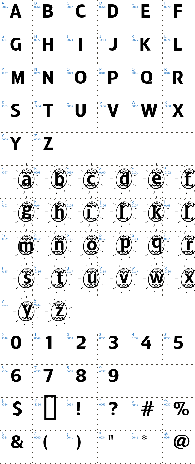 Schriftzeichen ADFB Easter Egg Font