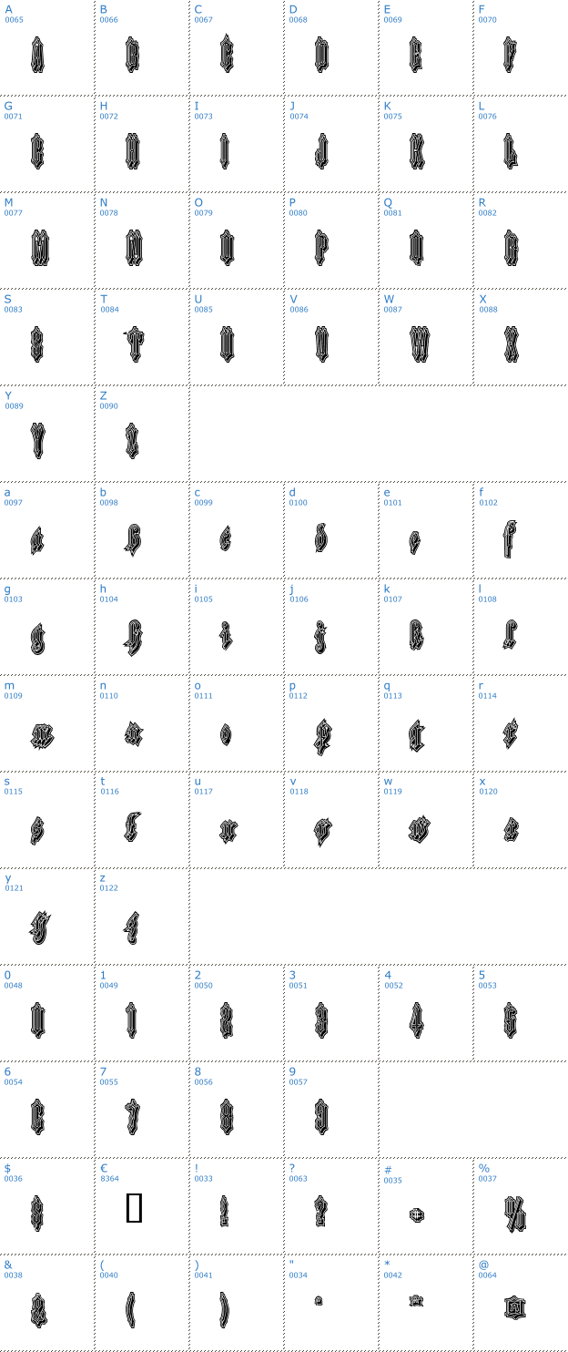 Schriftzeichen Applesauce Shadow Inline Font
