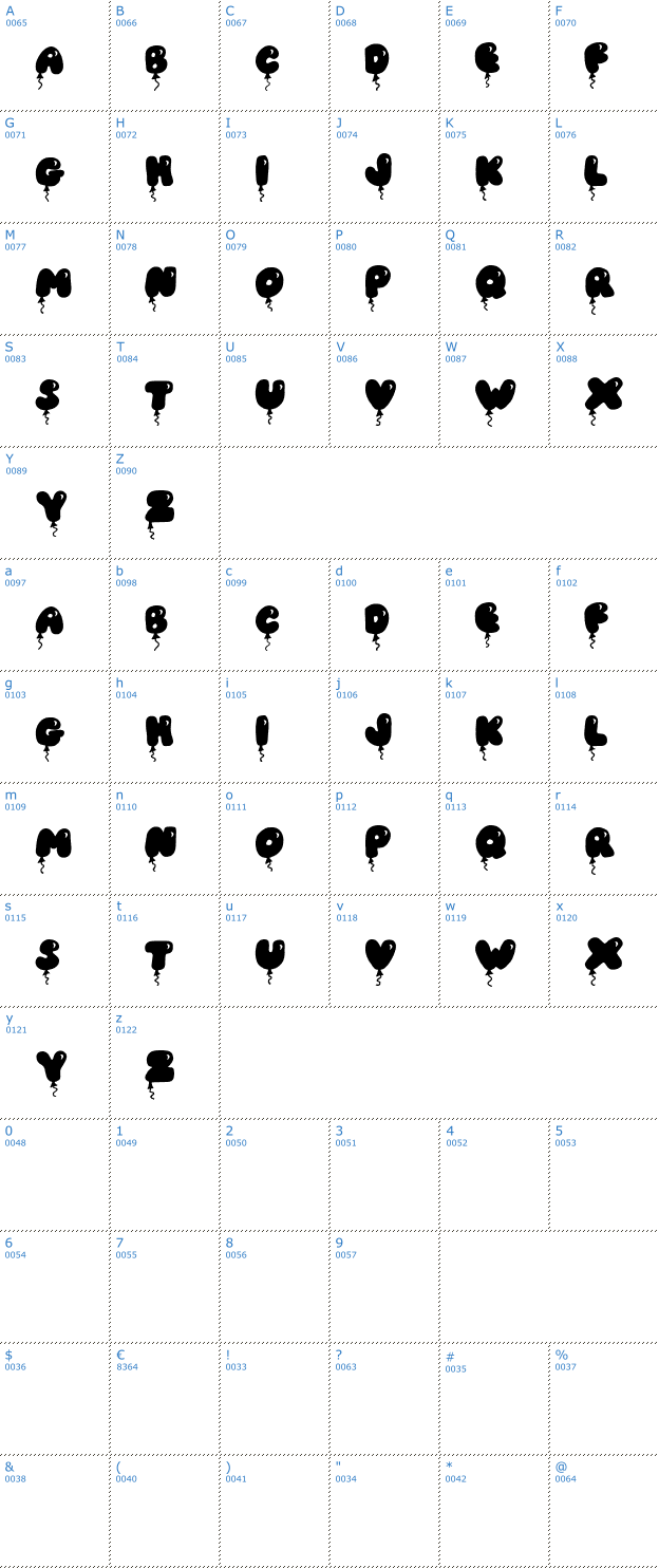 Schriftzeichen JI Solid Balloon Caps Font