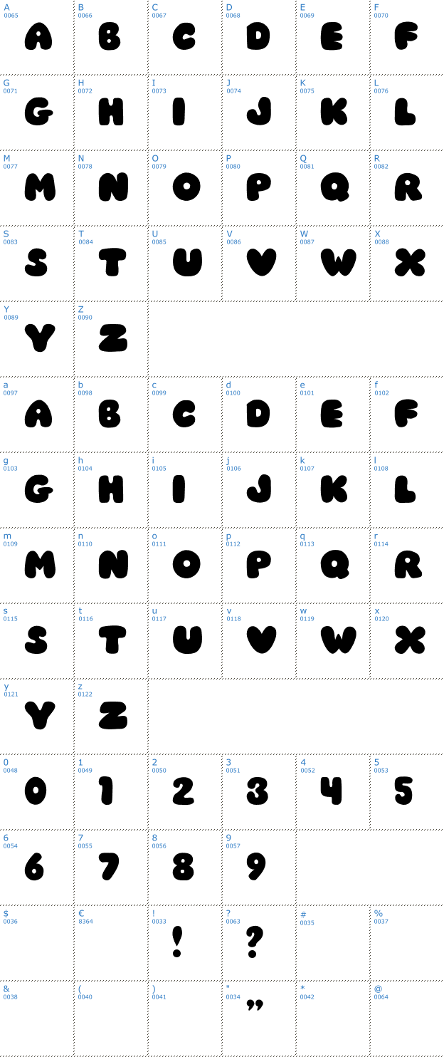 Schriftzeichen JI Chubby Caps Font