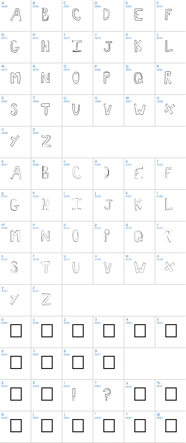 Schriftzeichen Toast Font