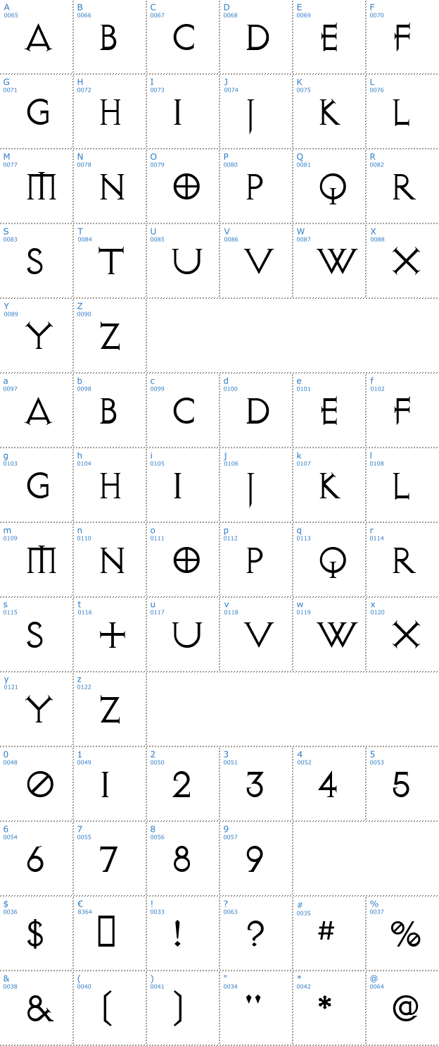 Schriftzeichen Diablo Font