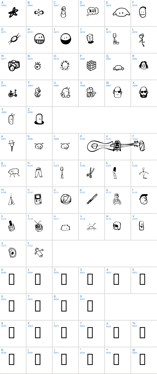 Schriftzeichen Tombats 6 Font