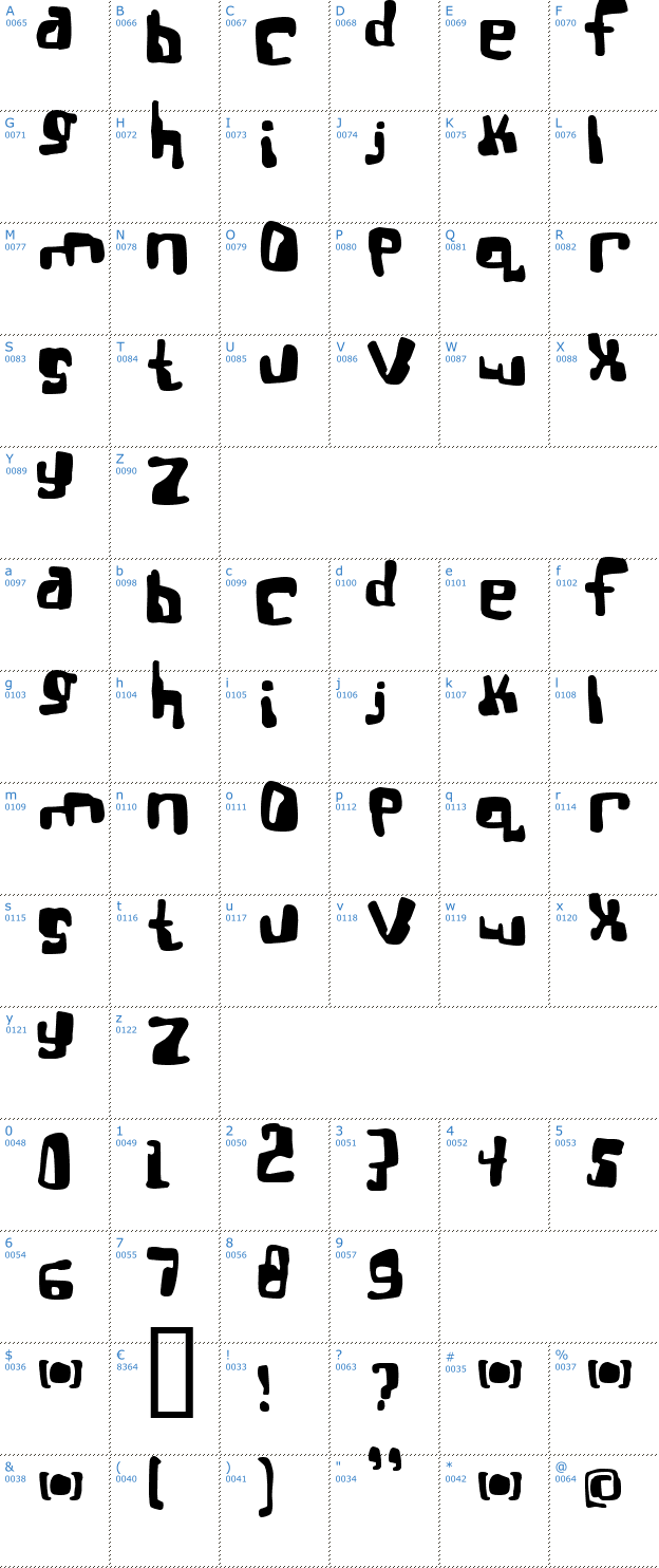 Schriftzeichen Real Bttsoief Font