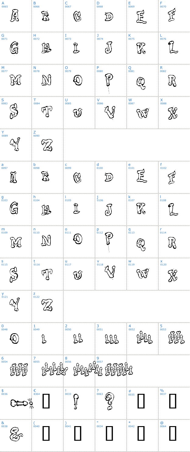 Schriftzeichen Dong Font