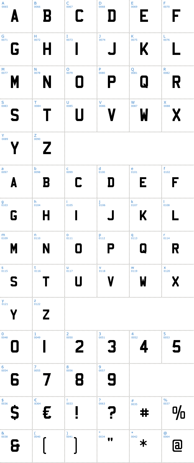 Schriftzeichen Mandatory Font