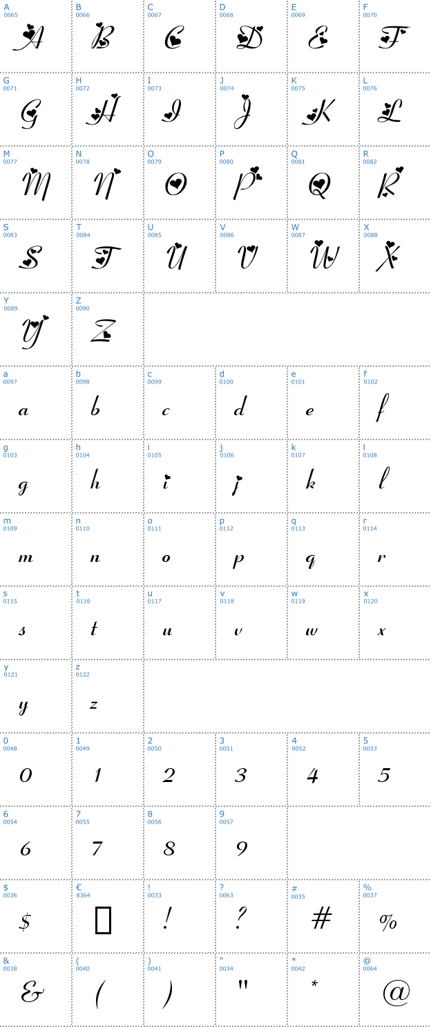 Schriftzeichen Fiolex Font