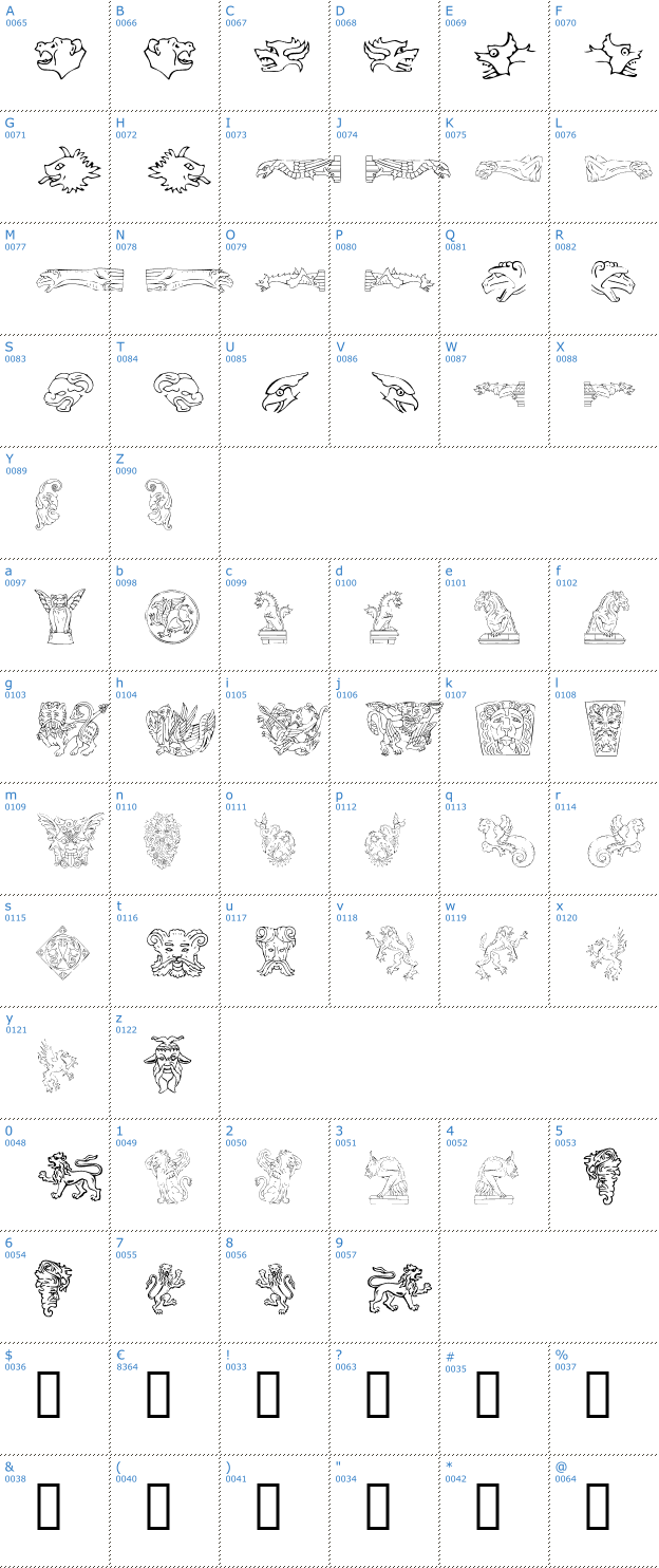 Schriftzeichen Monsters of Stone Font