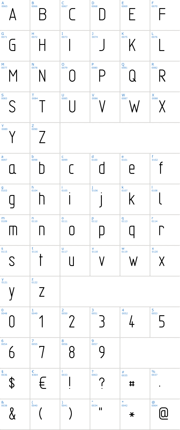 Schriftzeichen TGL 31034-1 Font