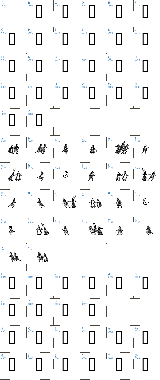 Schriftzeichen Little People Font