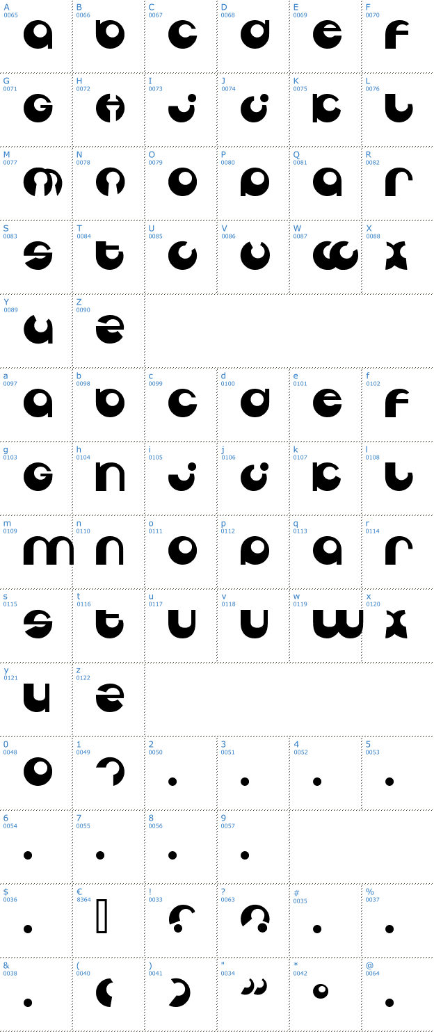 Schriftzeichen Tabun Font