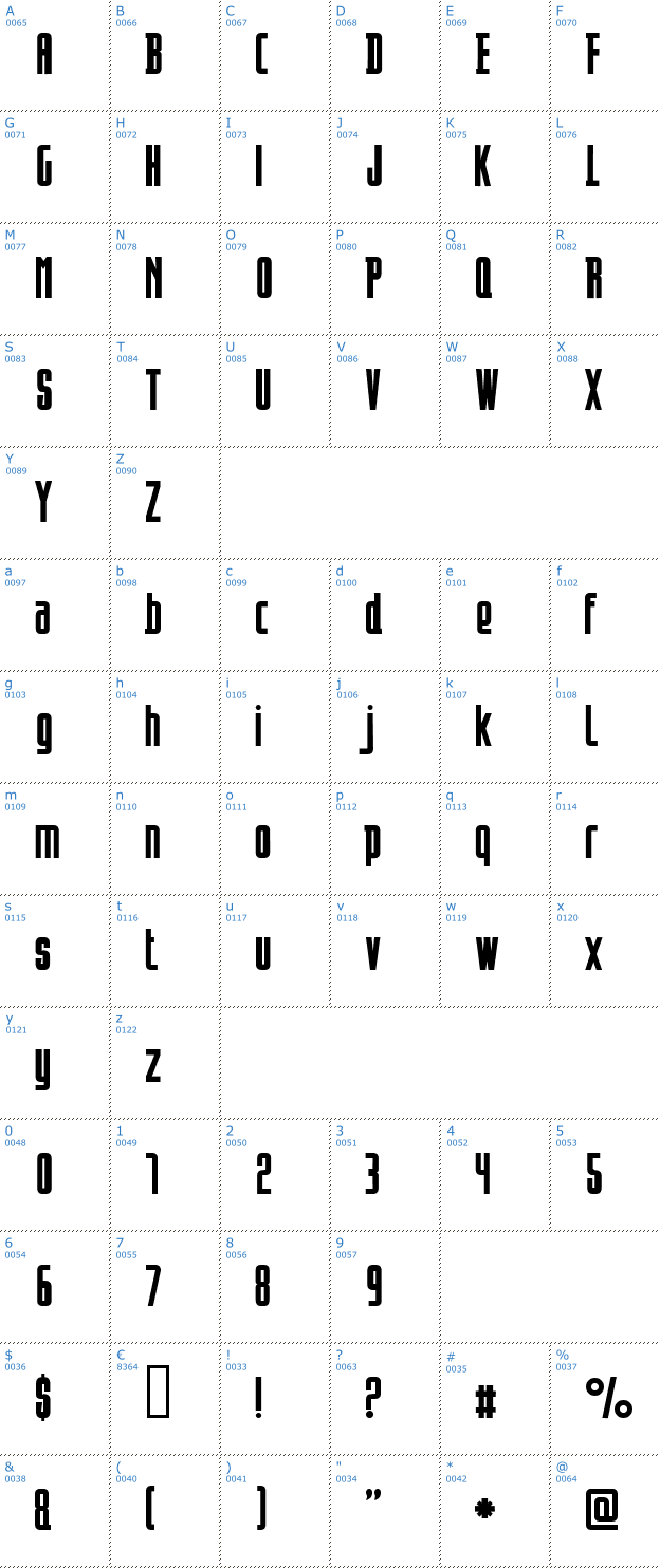 Schriftzeichen Opeln2001 Font