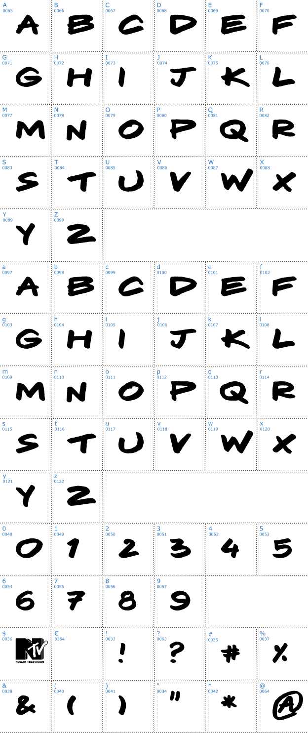 Schriftzeichen Komix Font