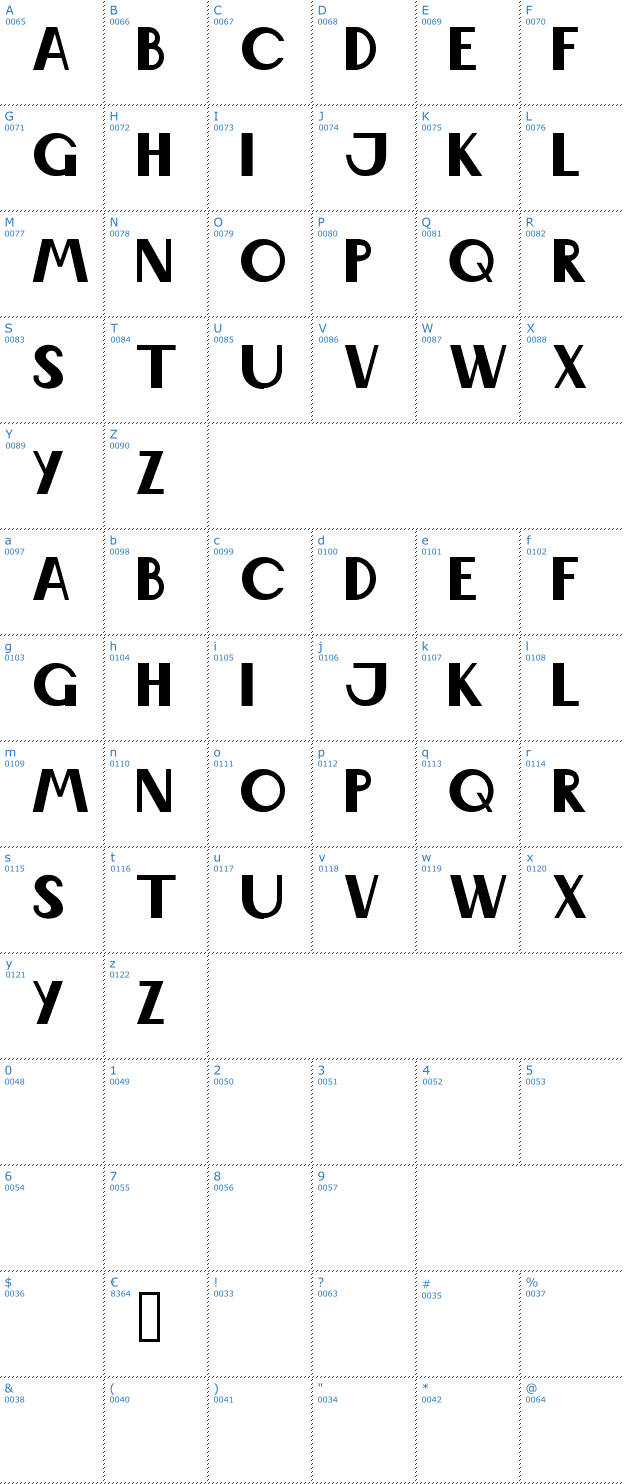 Schriftzeichen Wabene Font