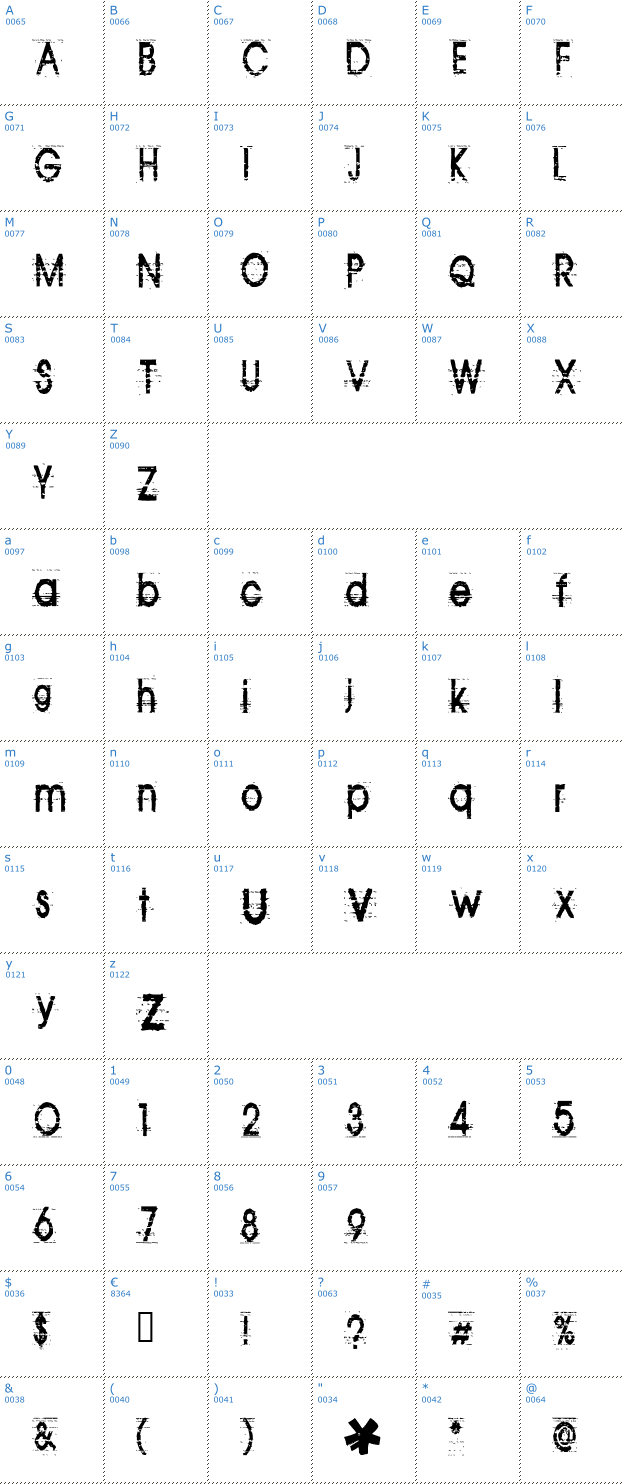 Schriftzeichen Tom Violence Font