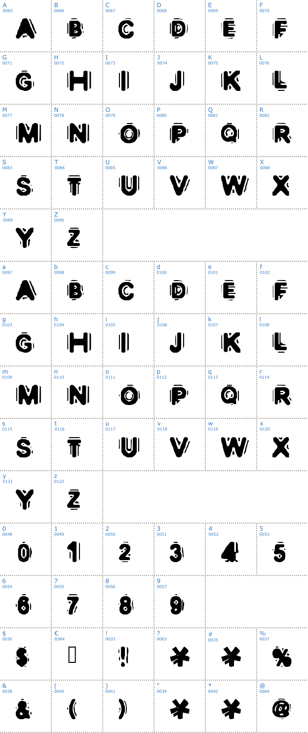 Schriftzeichen Discobox Font