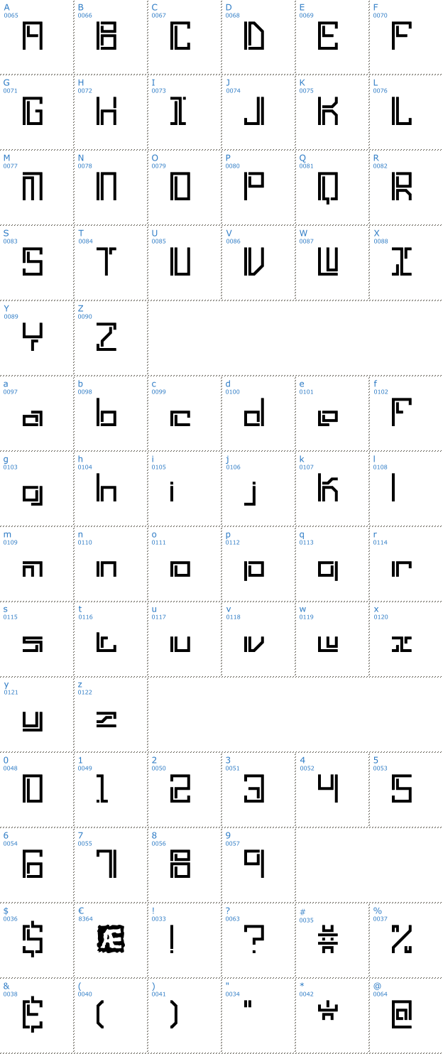 Schriftzeichen Lyneous Font