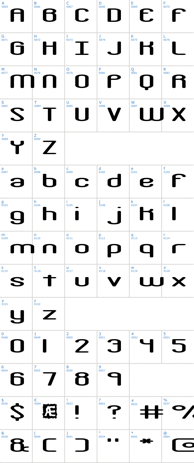 Schriftzeichen Crackdown Regular Font
